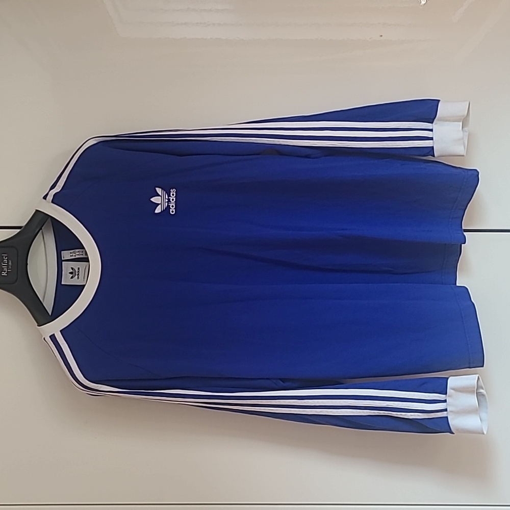 Adidas blue LS tee US XL
